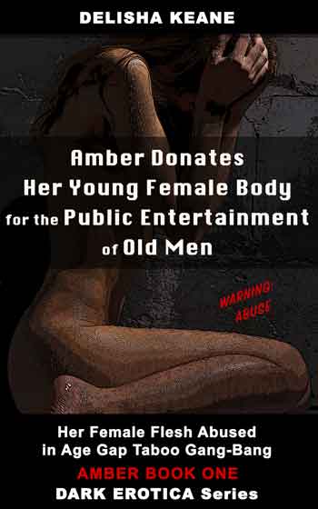 book 1 of old-young sex with nude young woman girl with a group of old men bang banging her