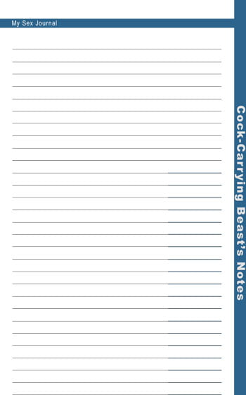 Sex logbook, journal & diary for men